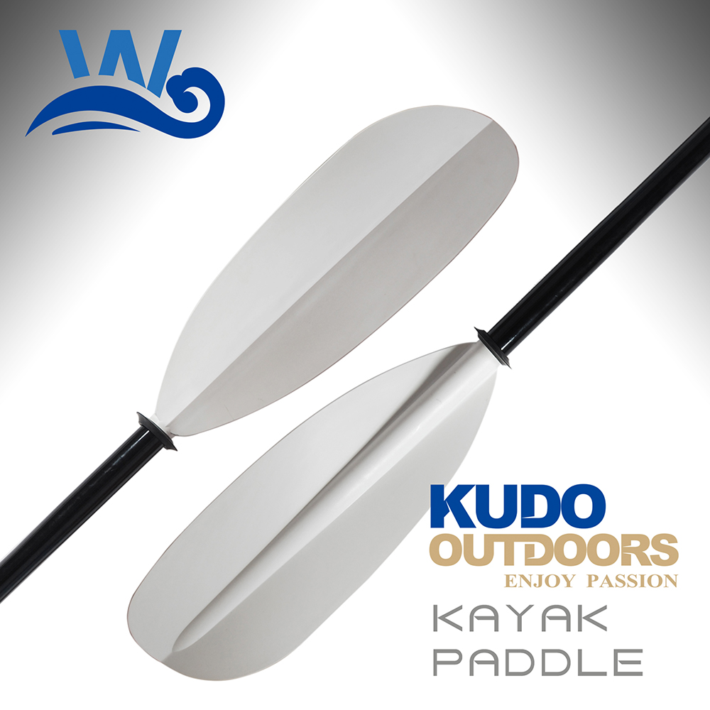 Kayak Paddle Carbon - พายเรือคายัคทะเลพร้อมเพลาไฟเบอร์กลาสและใบมีดพลาสติกสีขาว (ใบมีด AB)